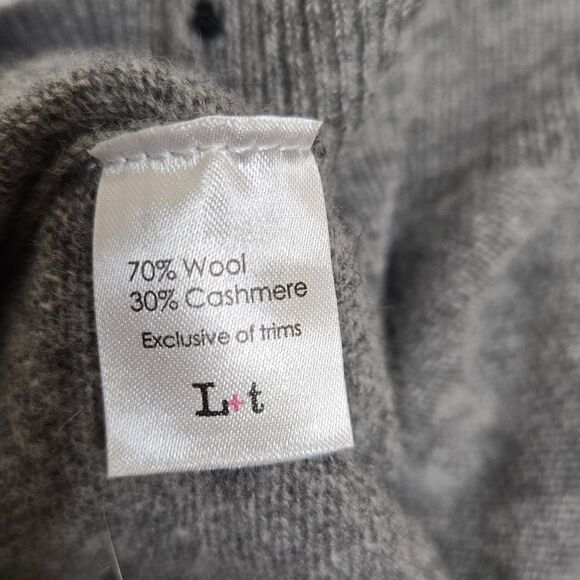 LABEL + THREAD gray cashmere wool blend Monroe crew neck sweater XS - Picture 7 of 10